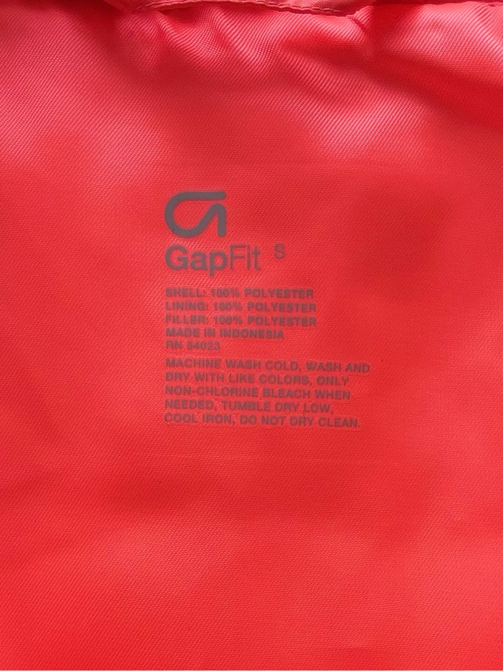 GAP Bright Coral GapFit Puffer Vest size Small - Picture 2 of 6